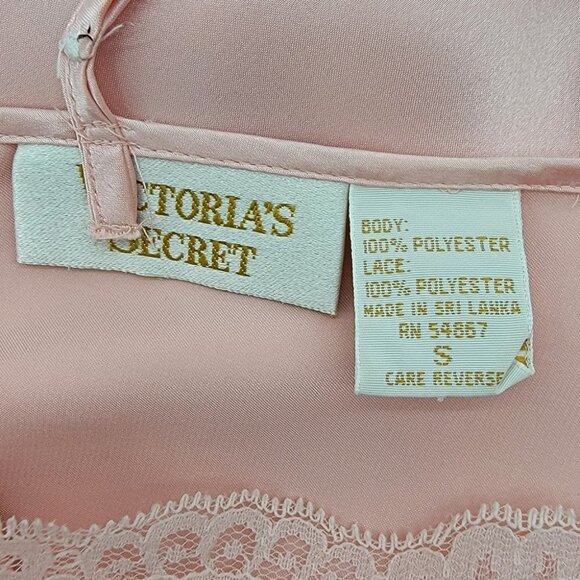 Vintage Victorias Secret Chemise Slip Dress Small Babydoll Pink Coquette Y2K 90s - Picture 5 of 12